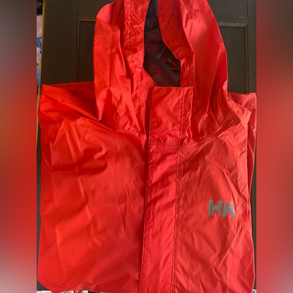 NWOT- HELLY Hansen hooded rain jacket, red, MENS, XL - Picture 1 of 11